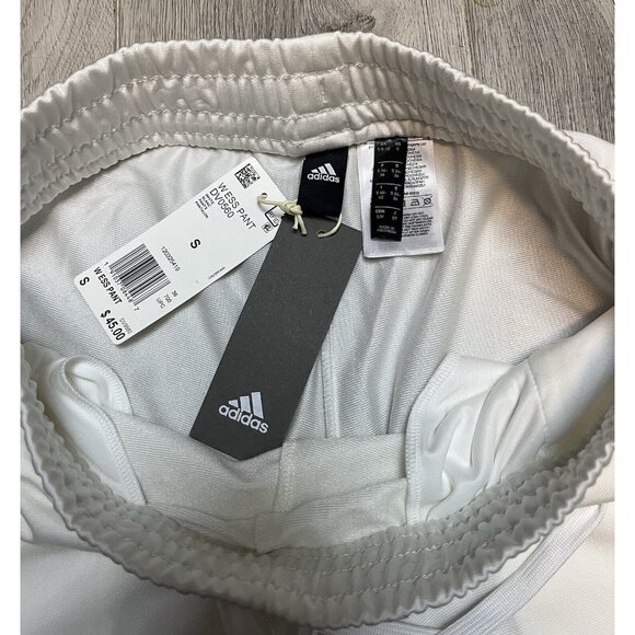 Woman’s Adidas New Jogger Pants Size White w Three Stripe Size Small NWT - Picture 4 of 4